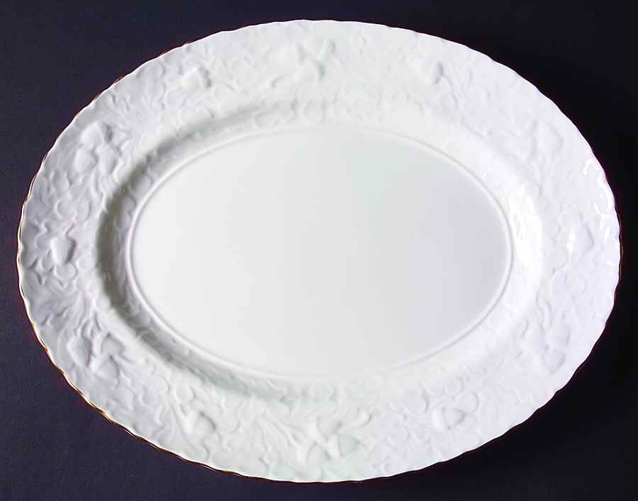 Royal Oak (Gold Trim) 13" Oval Serving Platter by Rosina-Queens-1