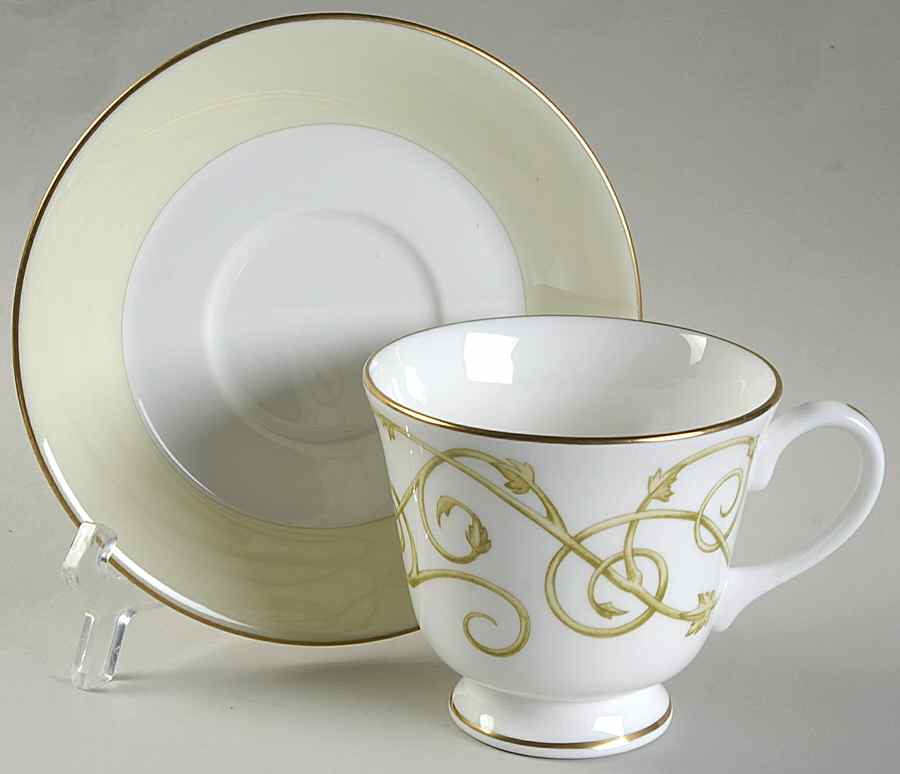 Primavera Footed Cup & Saucer Set by Royal Worcester-1