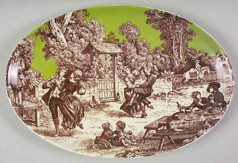 Famille a Table 15" Oval Serving Platter by Rosanna-1