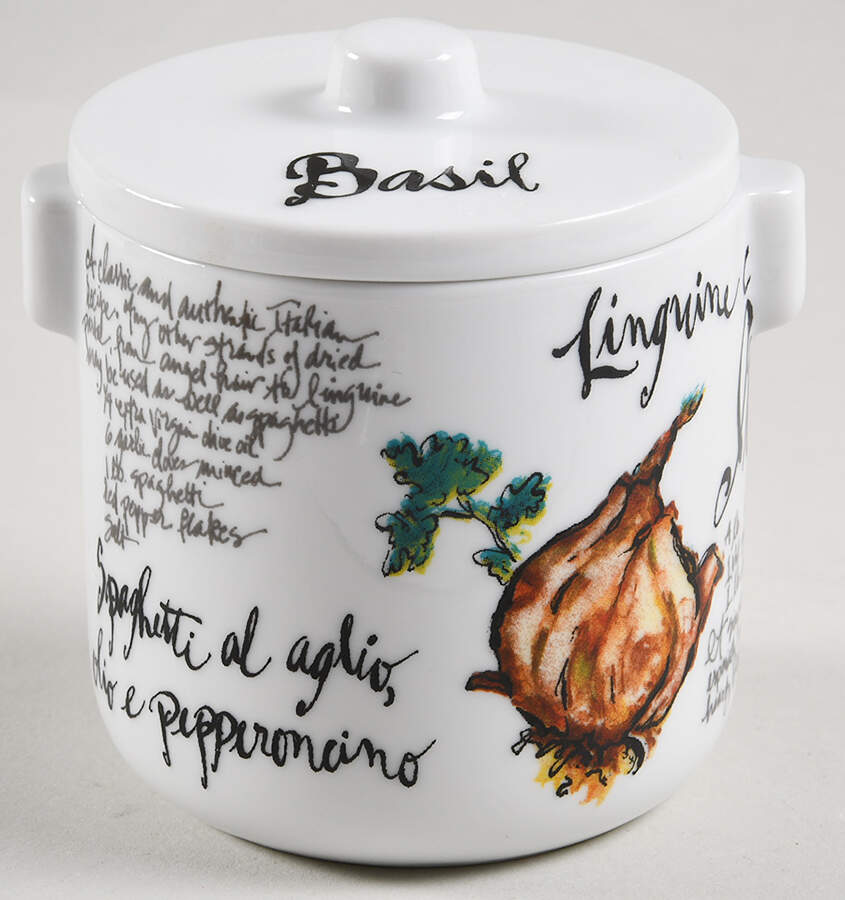 Pasta Italiana Basil Spice Jar & Lid by Rosanna-1