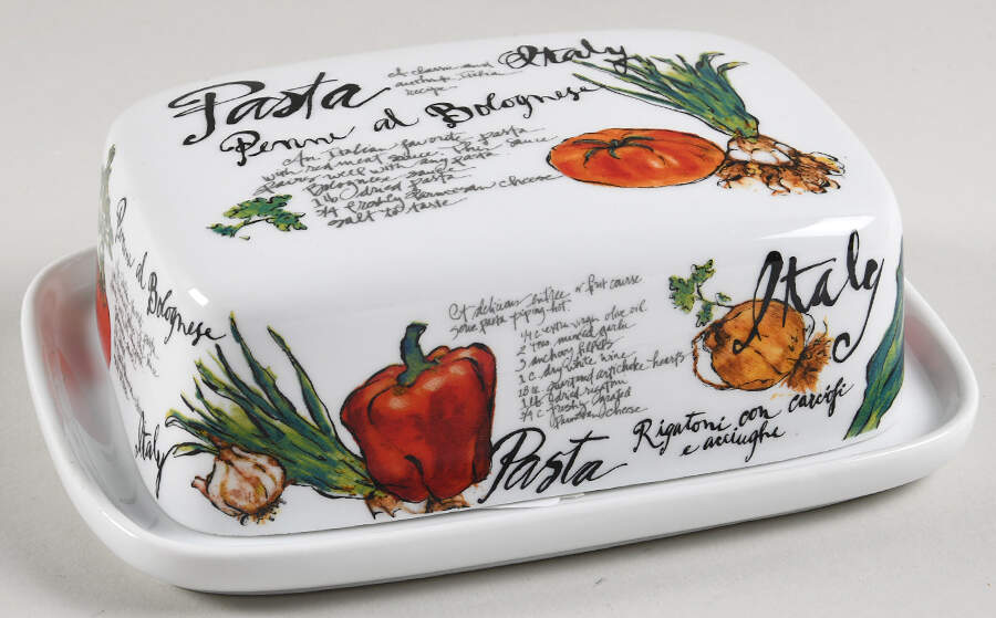 Pasta Italiana Rectangular Covered Butter by Rosanna-1