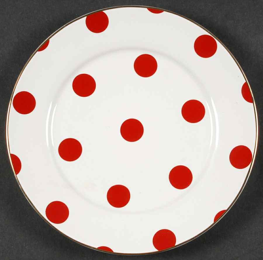 Red Dots Salad/Dessert Plate by Rosanna-1