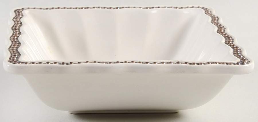 Hobnail Cream Bronze Square Soup/Cereal Bowl by Roscher & Co-1