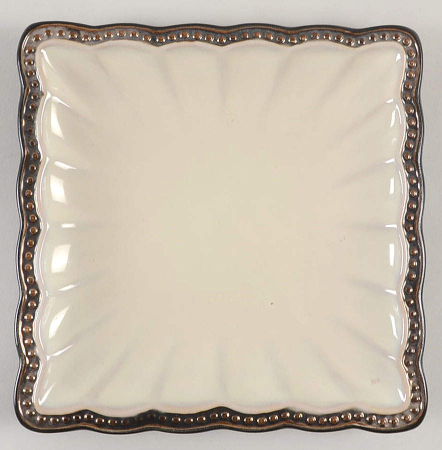 Hobnail Cream Bronze Square Salad Plate by Roscher & Co-1