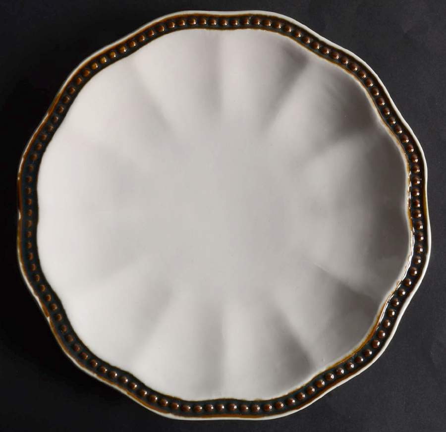 Hobnail Cream Bronze Salad Plate by Roscher & Co-1
