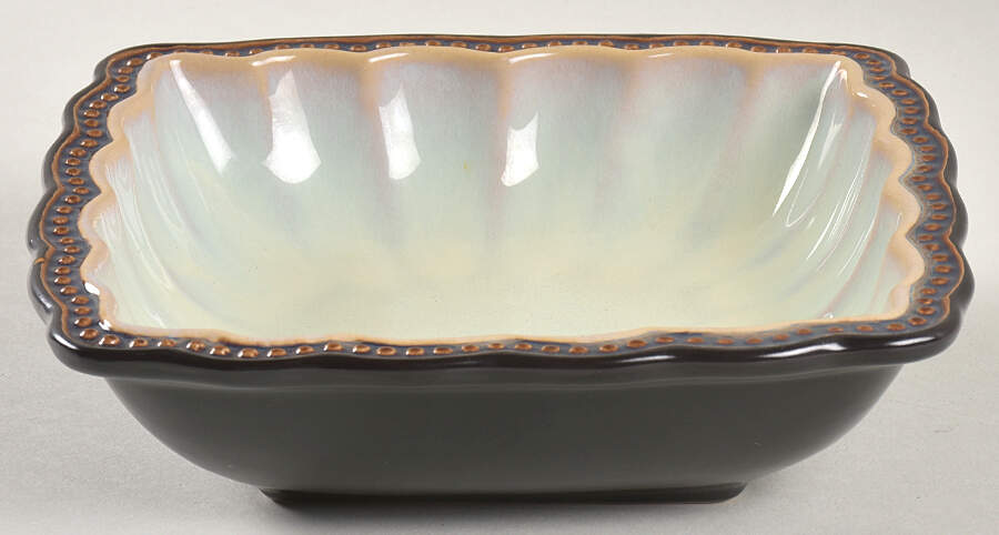 Hobnail Gray Blue Metallic Square Soup/Cereal Bowl by Roscher & Co-1