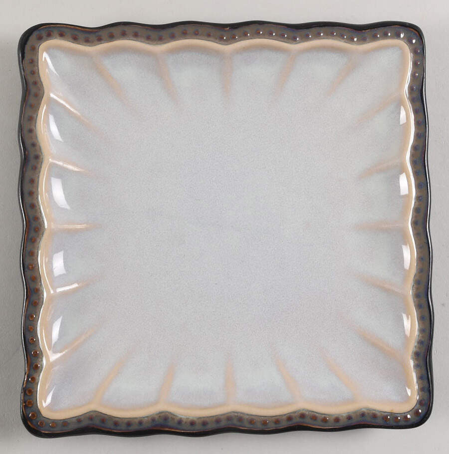 Hobnail Gray Blue Metallic Square Salad Plate by Roscher & Co-1