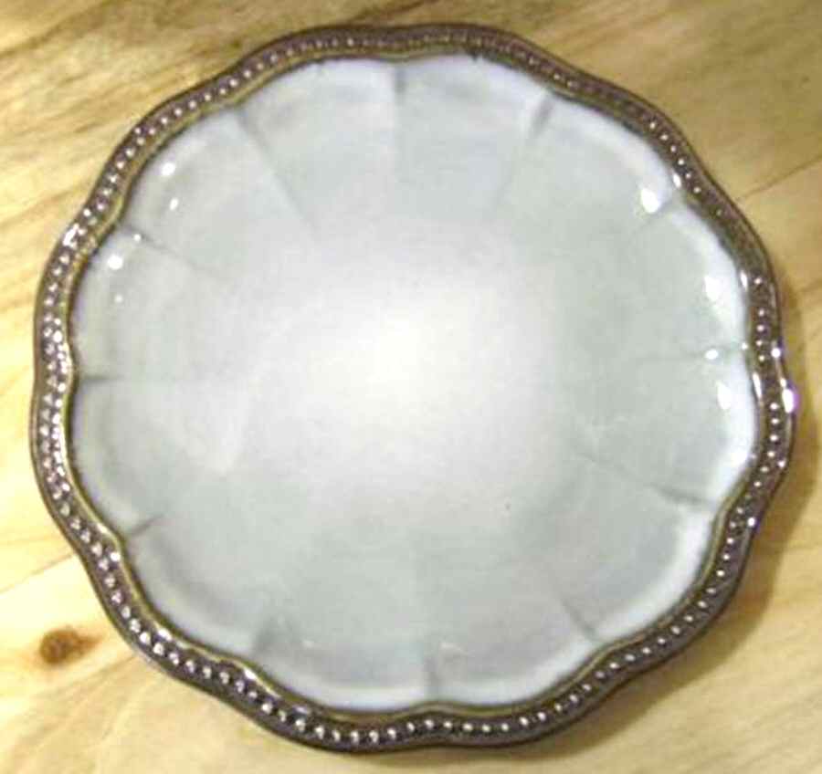 Hobnail Gray Blue Metallic Salad Plate by Roscher & Co-1