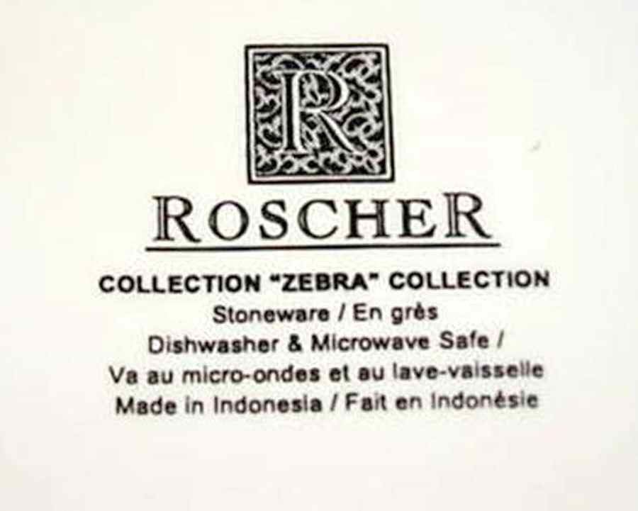 Zebra Collection (Red) Square Dinner Plate by Roscher & Co-1