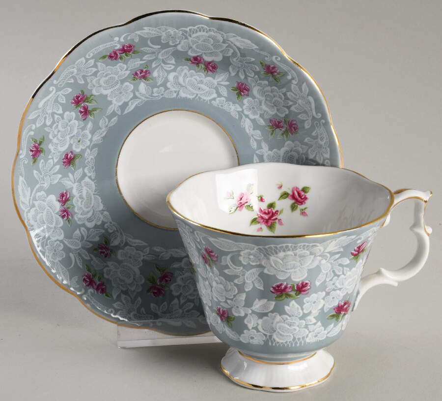 True Love Blue Footed Cup & Saucer Set by Royal Albert-1