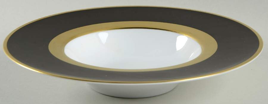 Gala (Black) Rim Soup Bowl by Raynaud-1
