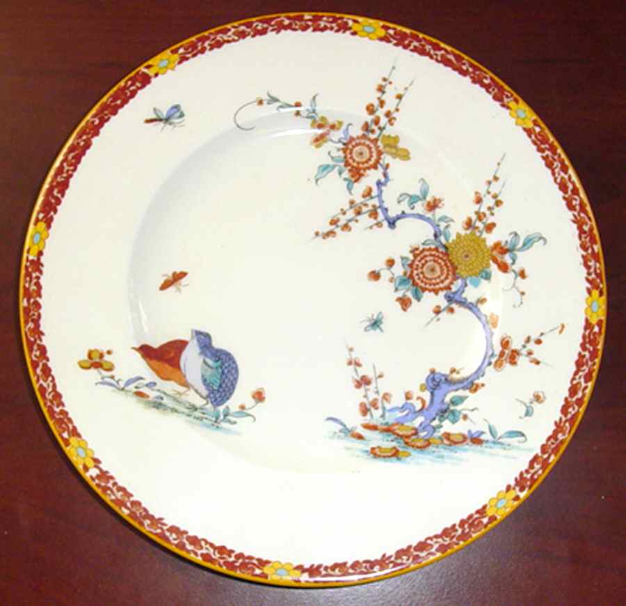 Old Bow Red Dinner Plate by Royal Worcester-1