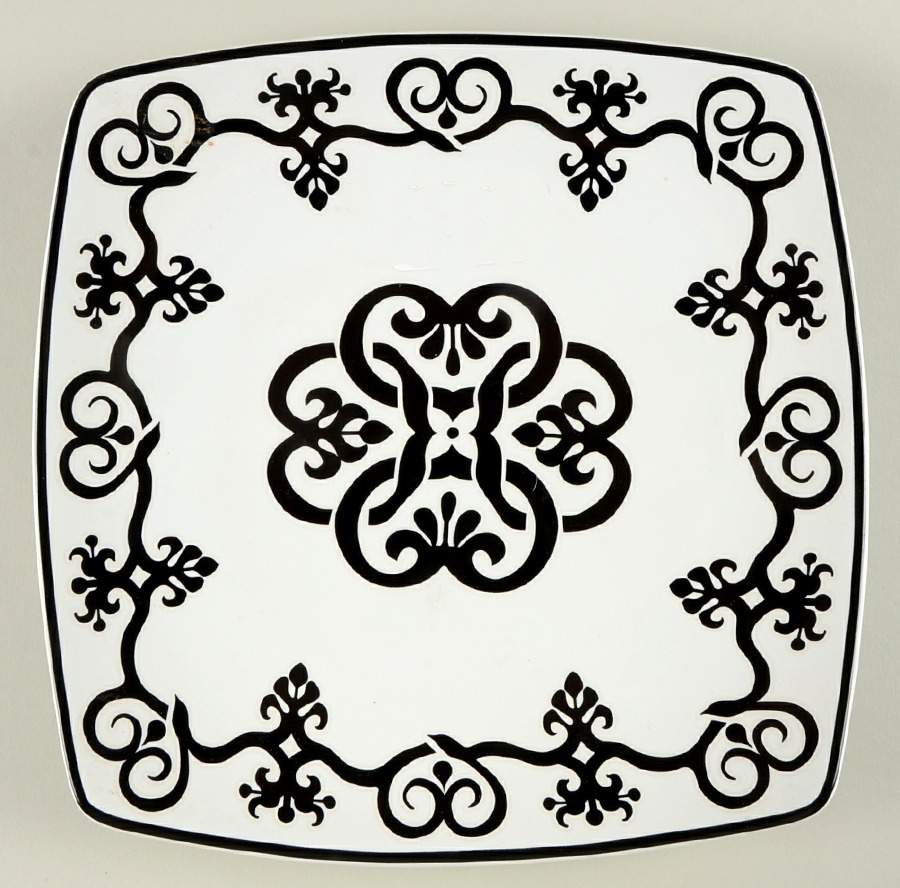 Tuzani Collection Blue Square Dinner Plate by Roscher & Co-1