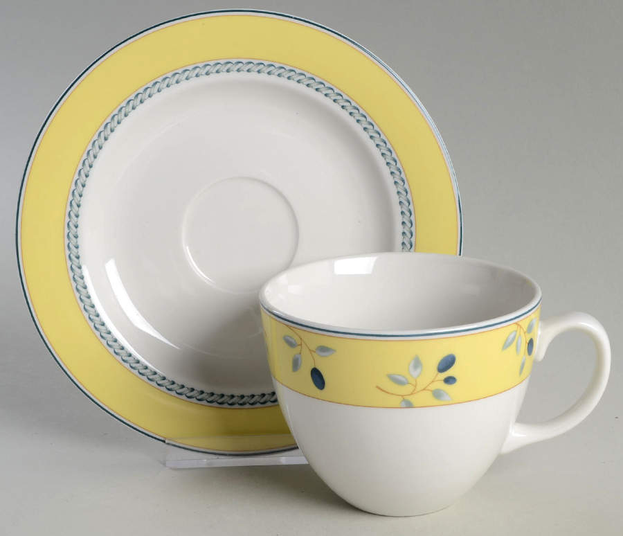 Blueberry Flat Cup & Saucer Set by Royal Doulton-1