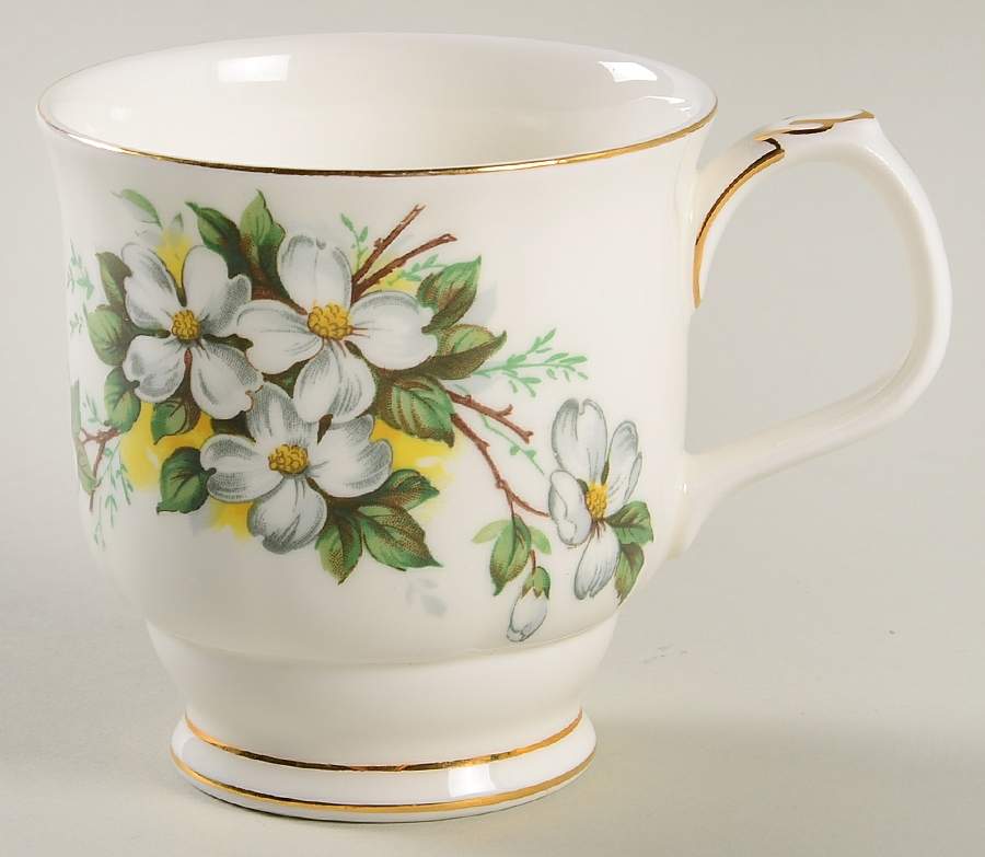 White Dogwood (Solid Gold Trim Mug by Royal Albert-1