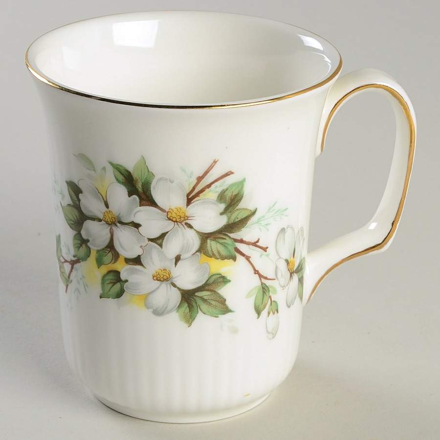 White Dogwood (Solid Gold Trim Mug by Royal Albert-1
