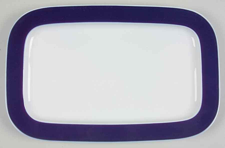 Secunda Blue 15" Oval Serving Platter by Rosenthal - Continental-1
