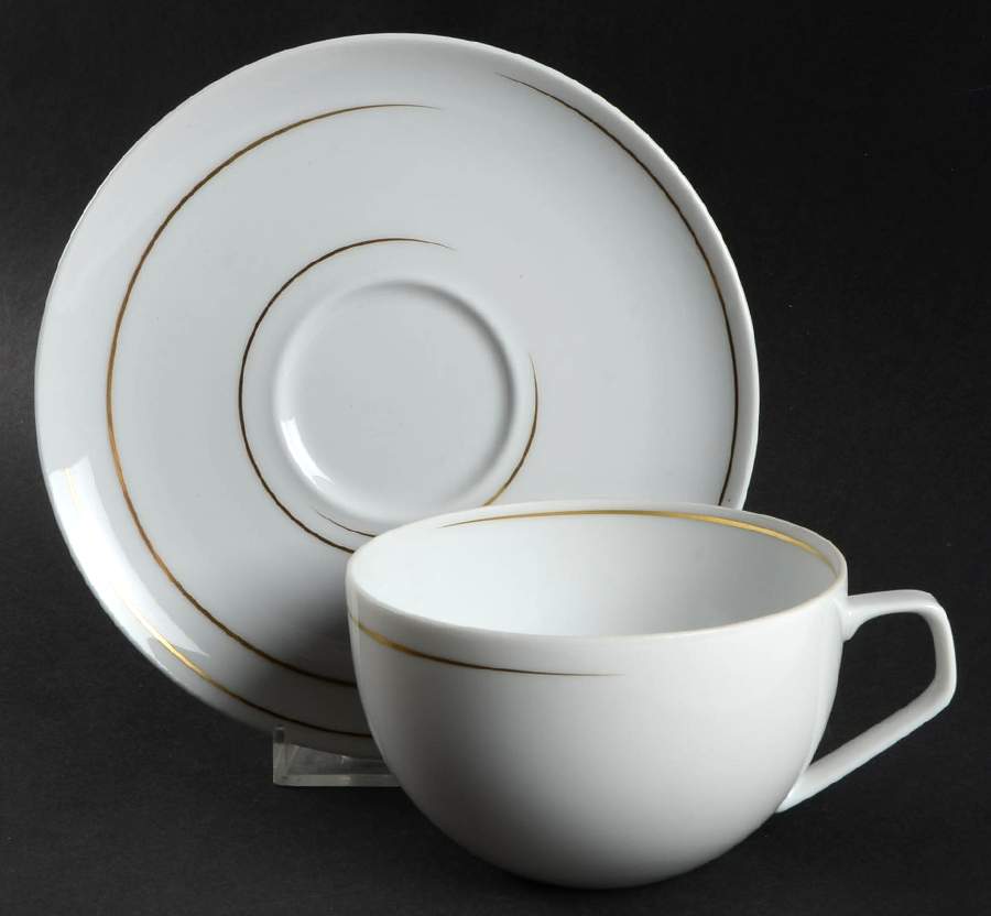 Dynamic Gold Flat Cup & Saucer Set by Rosenthal - Continental-1