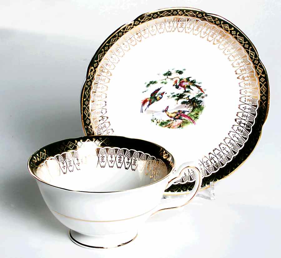 RGR82 Green Footed Cup & Saucer Set by Royal Grafton-1