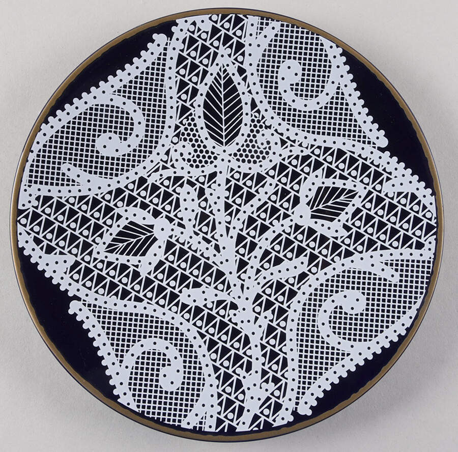 Crochet Collection Cobalt Blue Salad Plate by Roscher & Co-1
