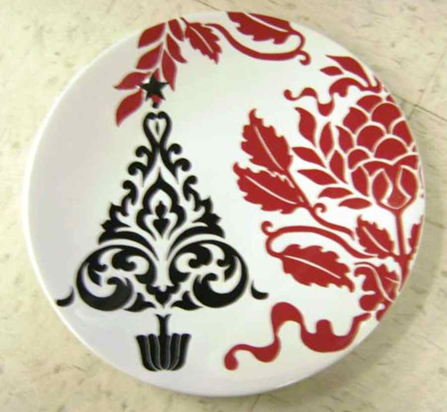 Christmas Damask Salad Plate by Roscher & Co-1