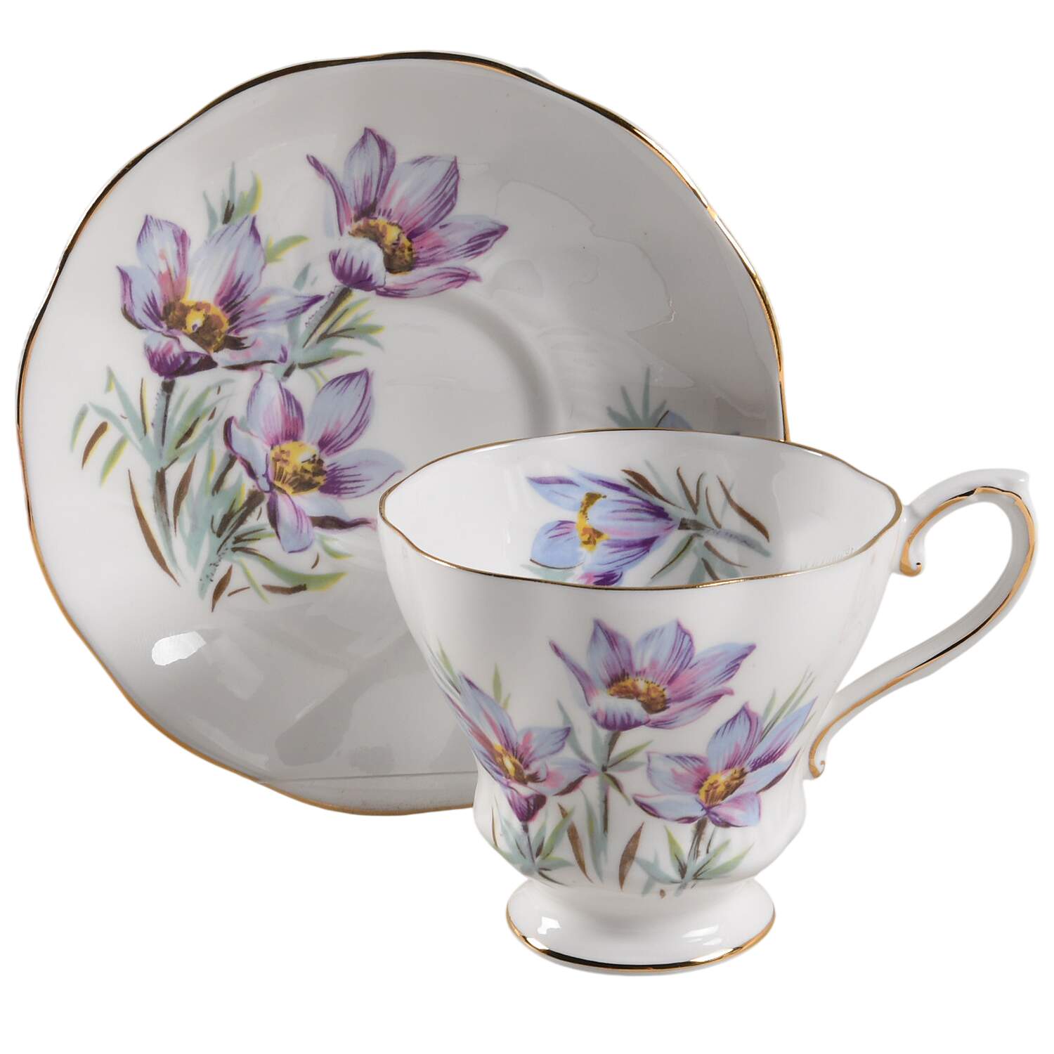 Manitoba Crocus Footed Cup & Saucer Set by Royal Grafton-1
