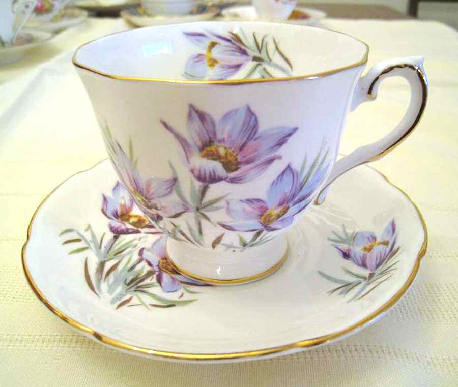 Manitoba Crocus Footed Cup & Saucer Set by Royal Grafton-1