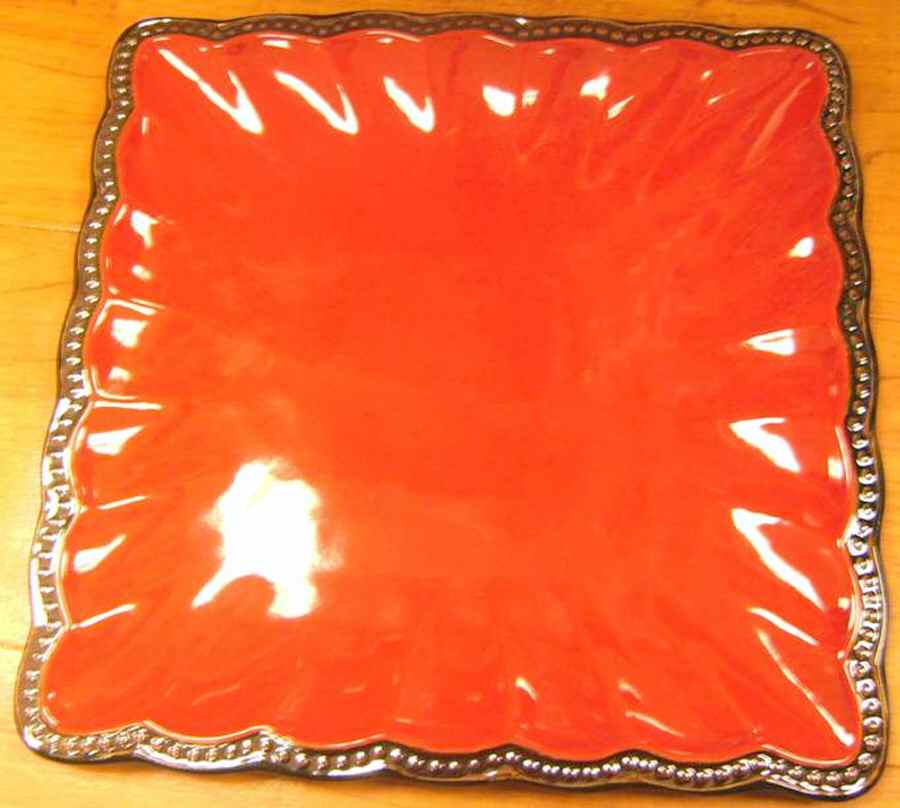 Hobnail Red Brown Dinner Plate by Roscher & Co-1
