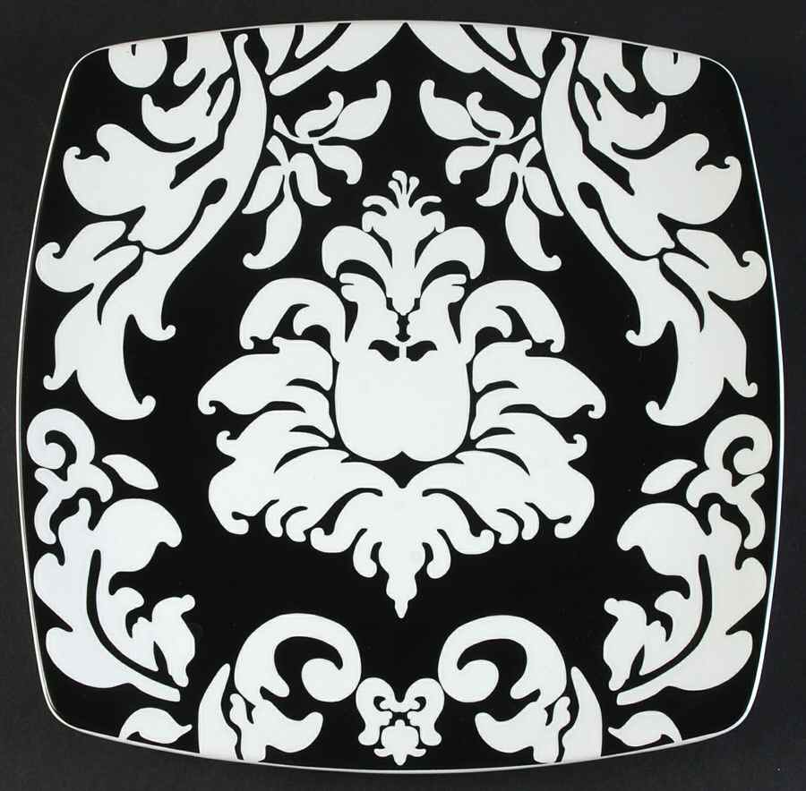 Damask Collection Square Dinner Plate by Roscher & Co-1