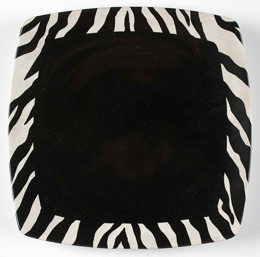 Untamed Zebra Square Dinner Plate by Roscher & Co-1