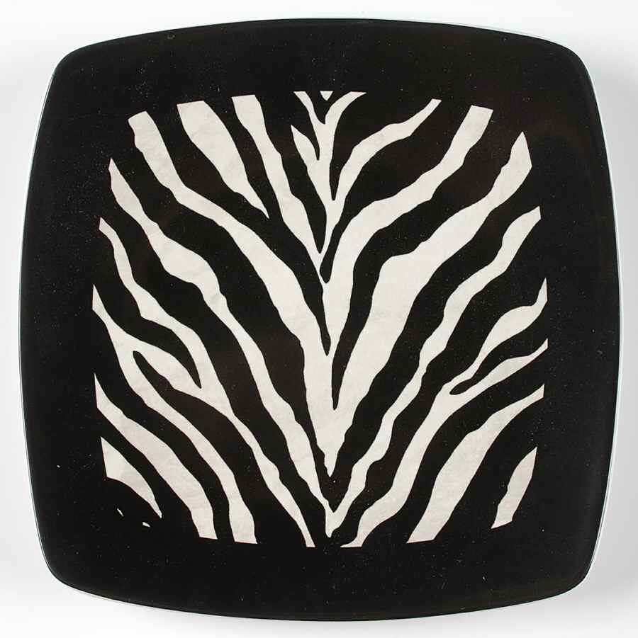 Untamed Zebra Square Salad Plate by Roscher & Co-1