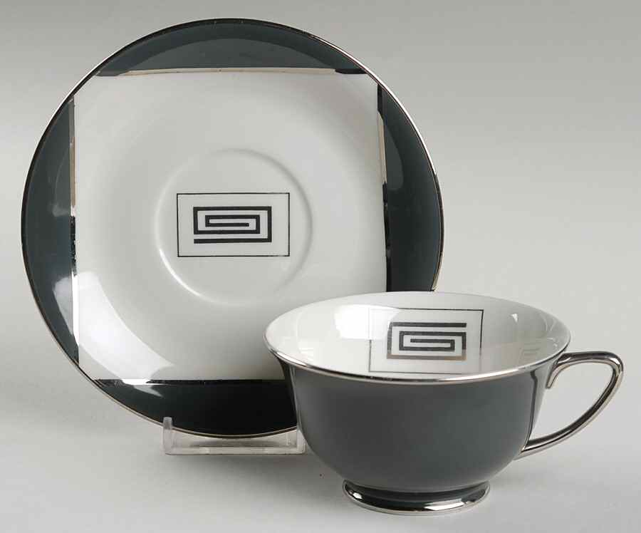 ROJ244 Footed Cup & Saucer Set by Royal Jackson-1
