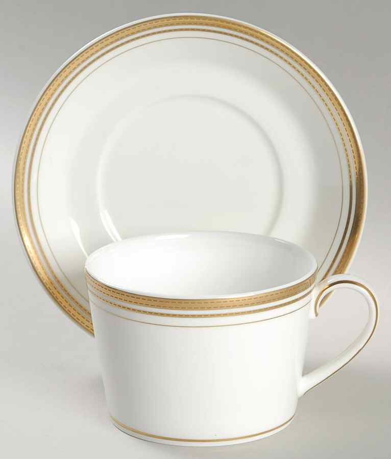 Ruban d'Or Flat Cup & Saucer Set by Royal Doulton-1