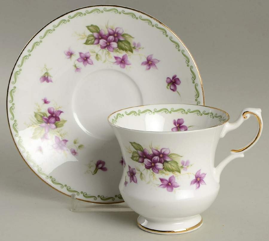 Special Flowers (No Month, Smooth, No Rib) Footed Cup & Saucer Set by Rosina-Queens-1