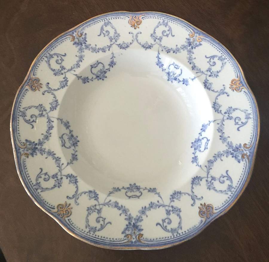 Cathlyn Blue (Gold Trim) Rim Soup Bowl by Ridgway (Ridgways)-1