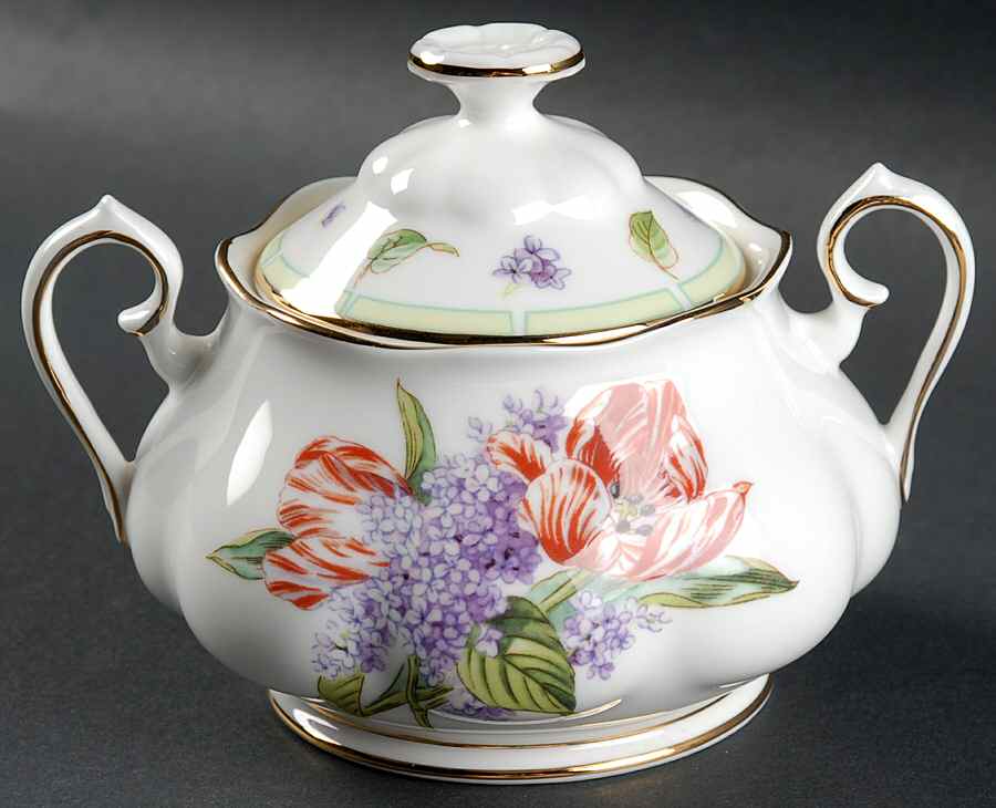 Botanical Teas Sugar Bowl & Lid by Royal Albert-1