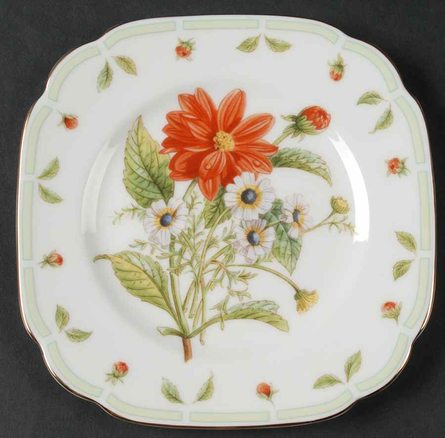 Botanical Teas Square Bread & Butter Plate by Royal Albert-1