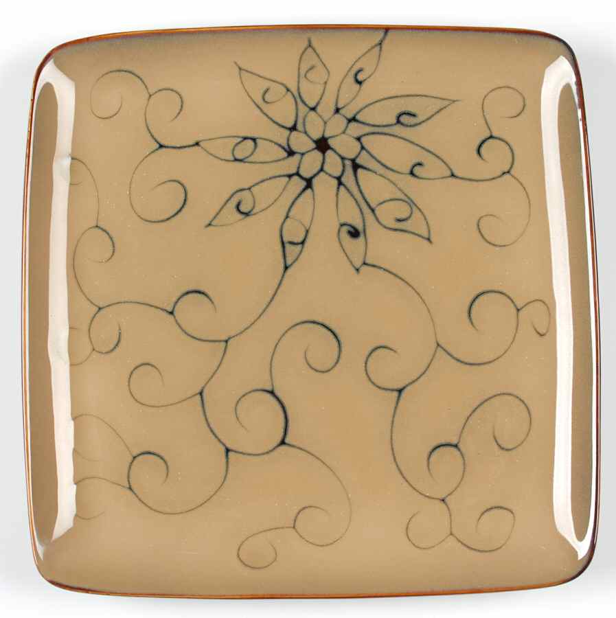 Olivia Tan Square Dinner Plate by Roscher & Co-1