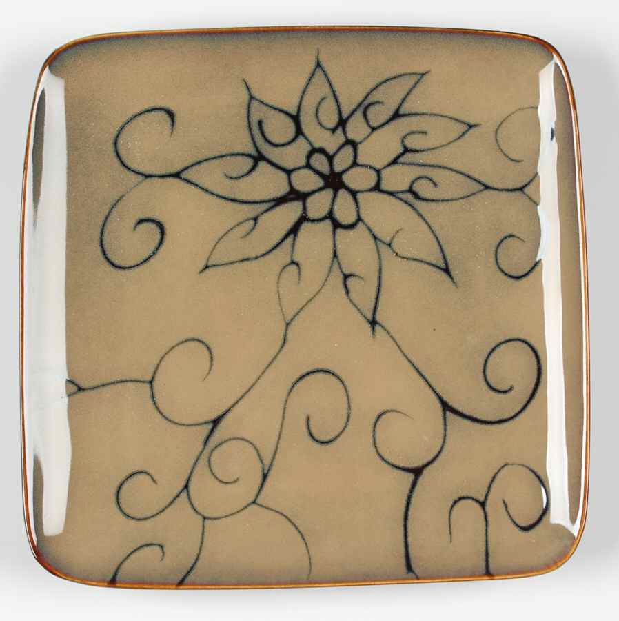 Olivia Tan Square Salad Plate by Roscher & Co-1