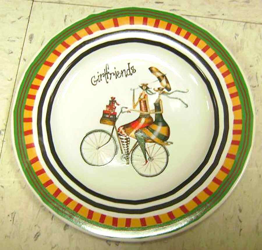 Cafe Bistro Girls Salad Plate by Roscher & Co-1