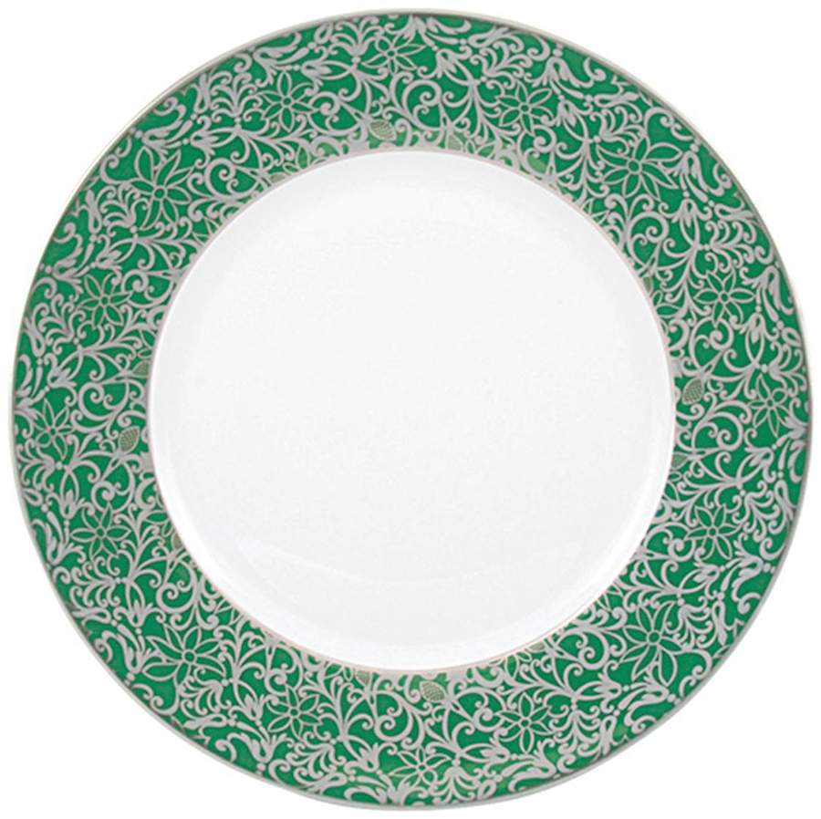 Salamanque Platinum and Green Dinner Plate by Raynaud-1