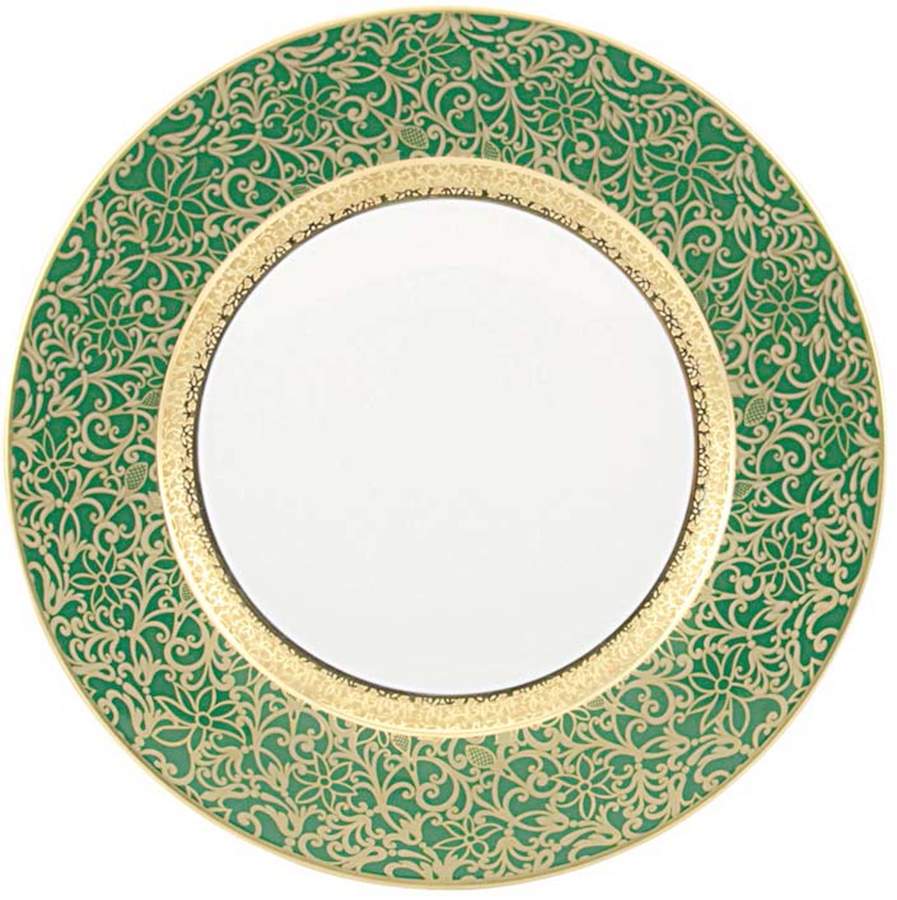 Tolede Gold and Green Dinner Plate by Raynaud-1