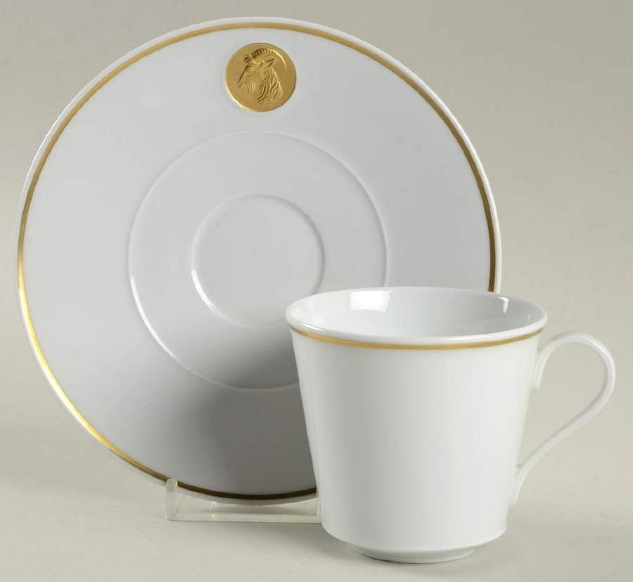 Arcadia (Gold Cameo and Trim) Flat Cup & Saucer Set by Royal Berlin-1