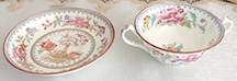 V5034 Footed Cream Soup Bowl & Saucer Set by Royal Cauldon-1