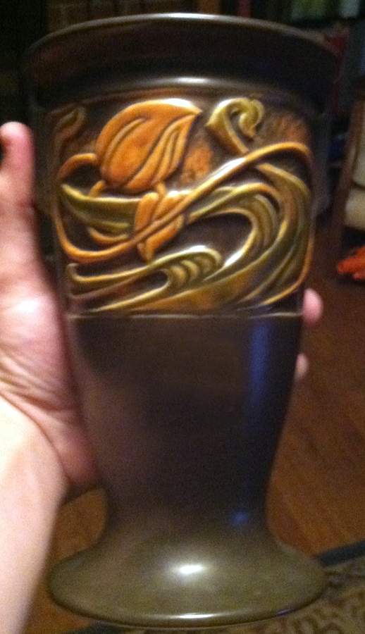 Rosecraft Panel Green 8" Vase by Roseville-1