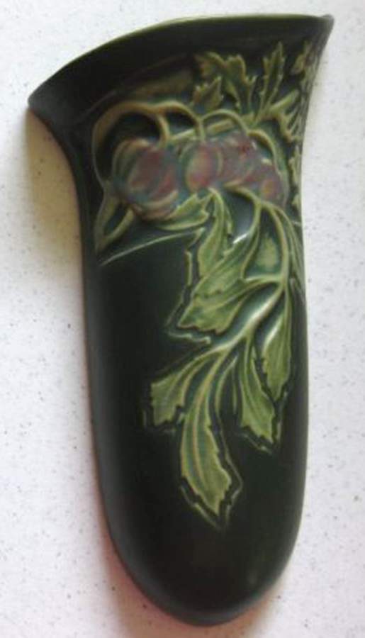 Rosecraft Panel Green 9" Wall Pocket Vase by Roseville-1