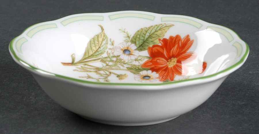 Botanical Teas (Green Trim) Fruit/Dessert (Sauce) Bowl by Royal Albert-1