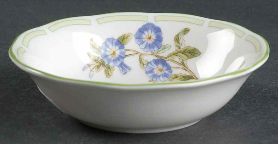 Botanical Teas (Green Trim) Fruit/Dessert (Sauce) Bowl by Royal Albert-1