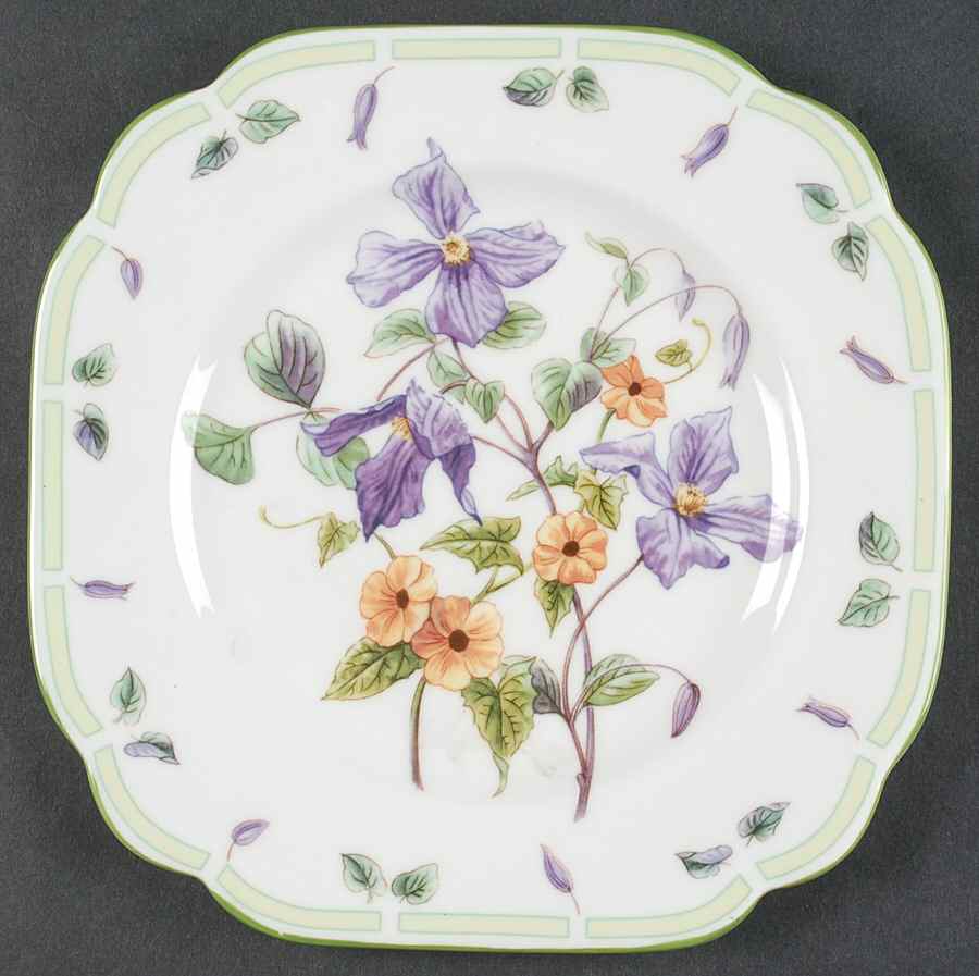 Botanical Teas (Green Trim) Square Salad Plate by Royal Albert-1