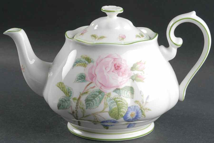Botanical Teas (Green Trim) Teapot & Lid by Royal Albert-1